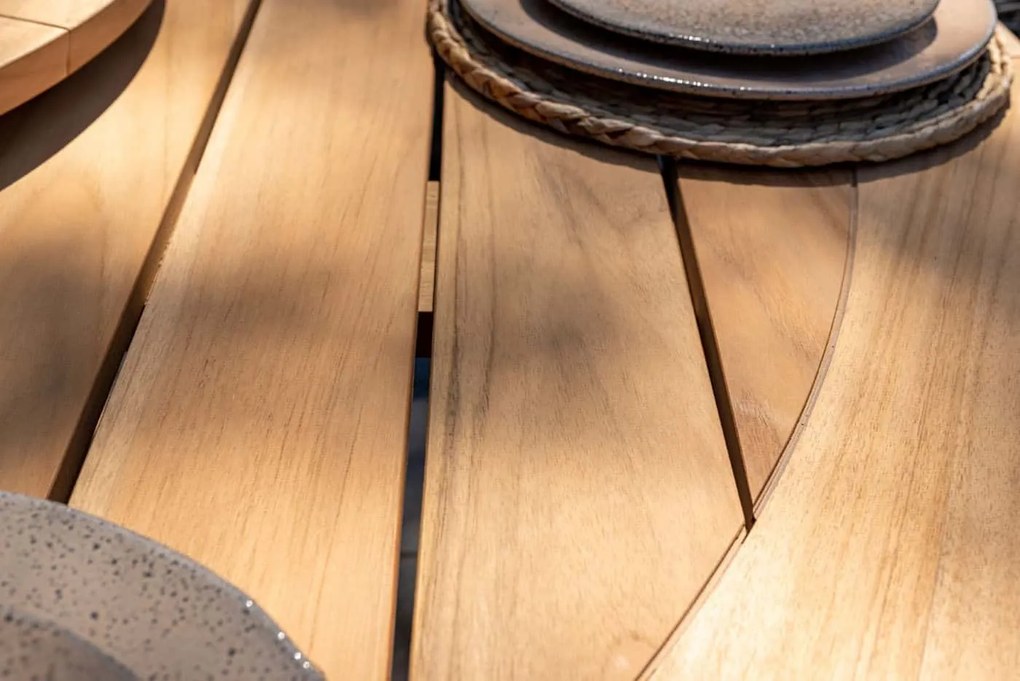 Taste by 4 Seasons Prado teakhouten tuintafel met blad Ø 160 cm Tuintafel   houtkleur weerbestendig