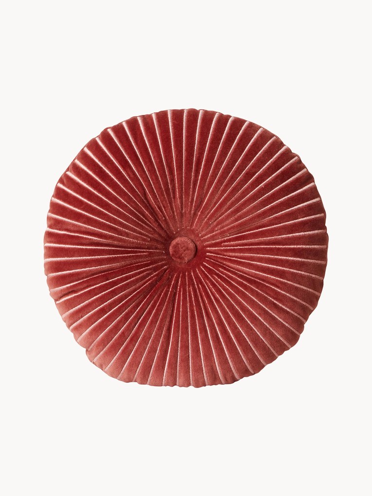 Rond handgemaakt katoenen kussen Ripple, Ø 35 cm