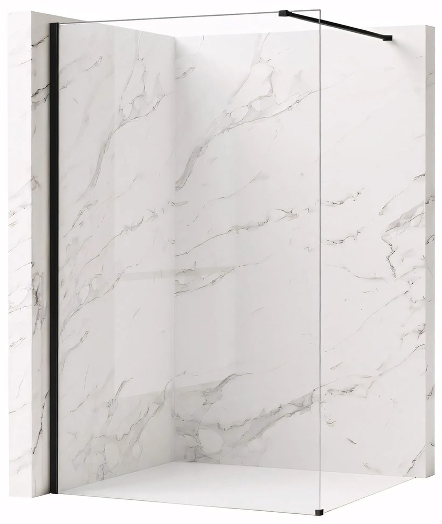 Walk-in douchewand Rea Flexi Transparent / Black 140