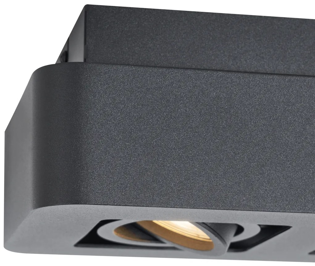 Afgeronde opbouwSpot / Opbouwspot / Plafondspot zwart 2-lichts draai- en kantelbaar - Dox Modern GU10 Binnenverlichting Lamp