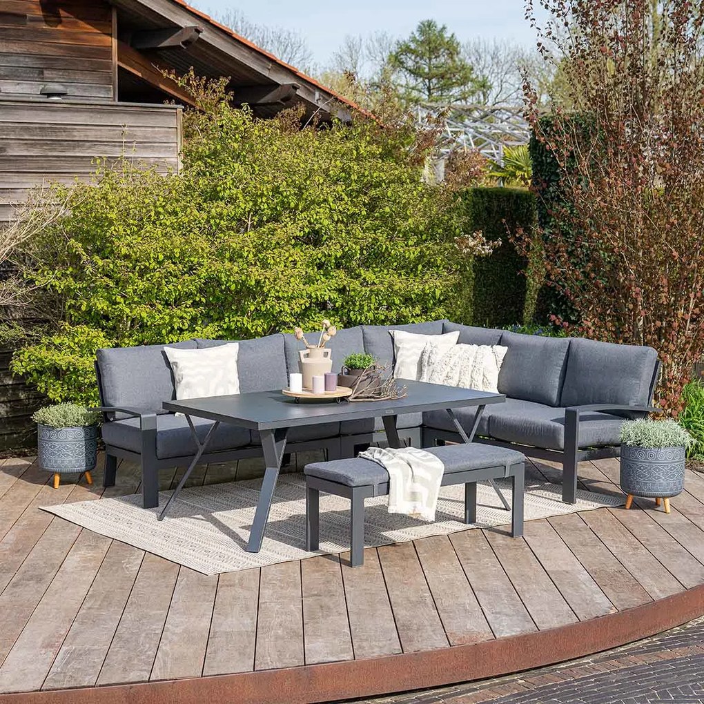 Garden Impressions Camilo lounge dining set 6-delig - donker grijs