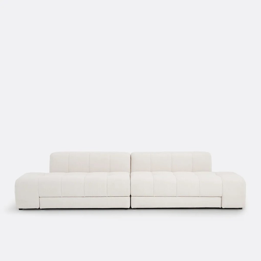 Rechte sofa, 5 zits, 4 in 1, in fijne bouclé stof, FANO