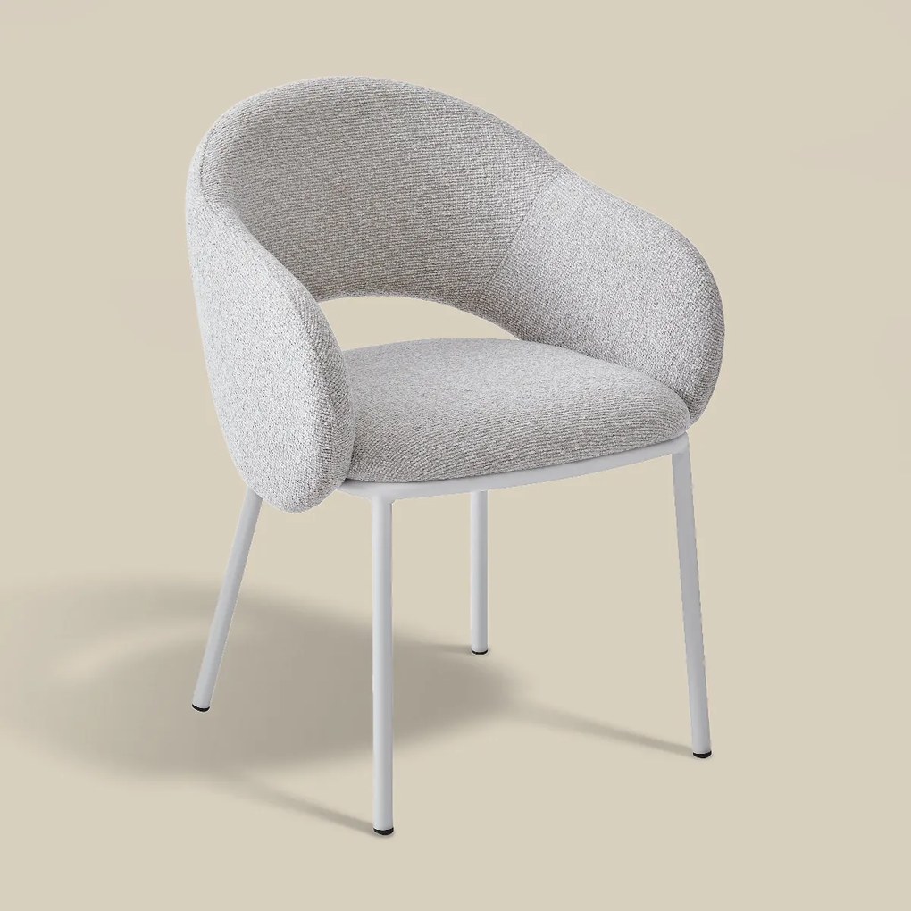 Moderne Stoel Beige Met Ronde Rugleuning