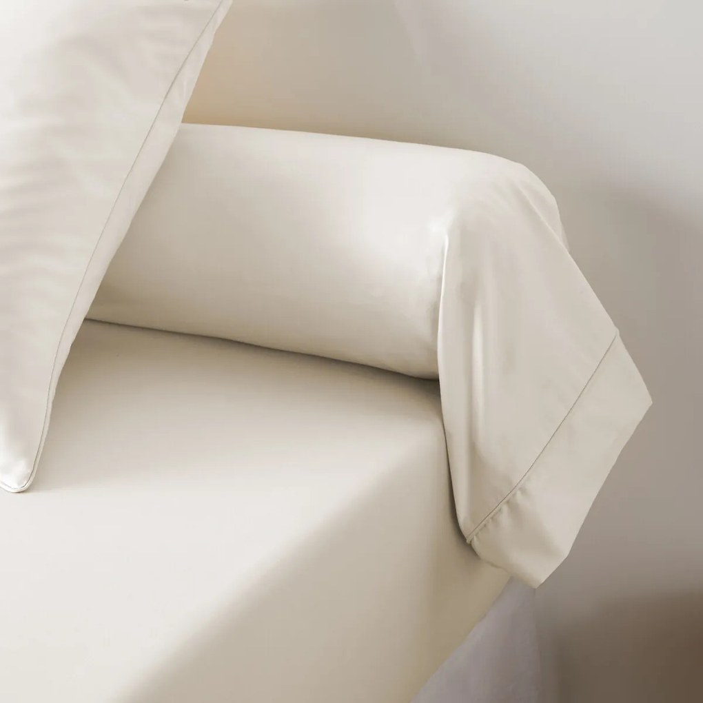 Effen satijnen katoenen bolsterovertrek, 153 draden, Opale