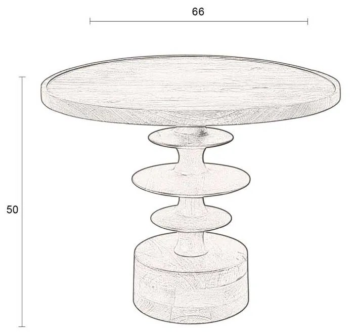 Dutchbone Cath Walnut Ronde Salontafel Walnoot - 66 X 66cm.