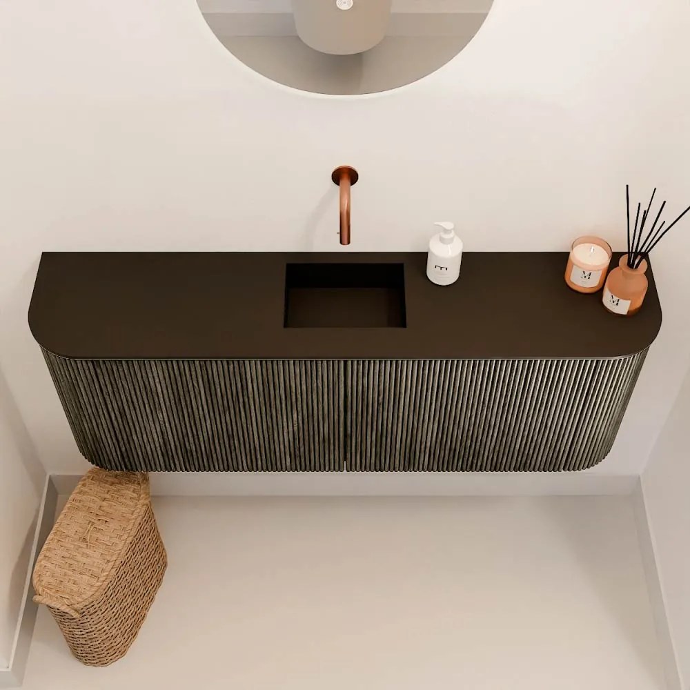 Mondiaz Joya 115cm toiletmeubel ronding links/rechts shadow met wastafel faye midden zonder kraangat urban