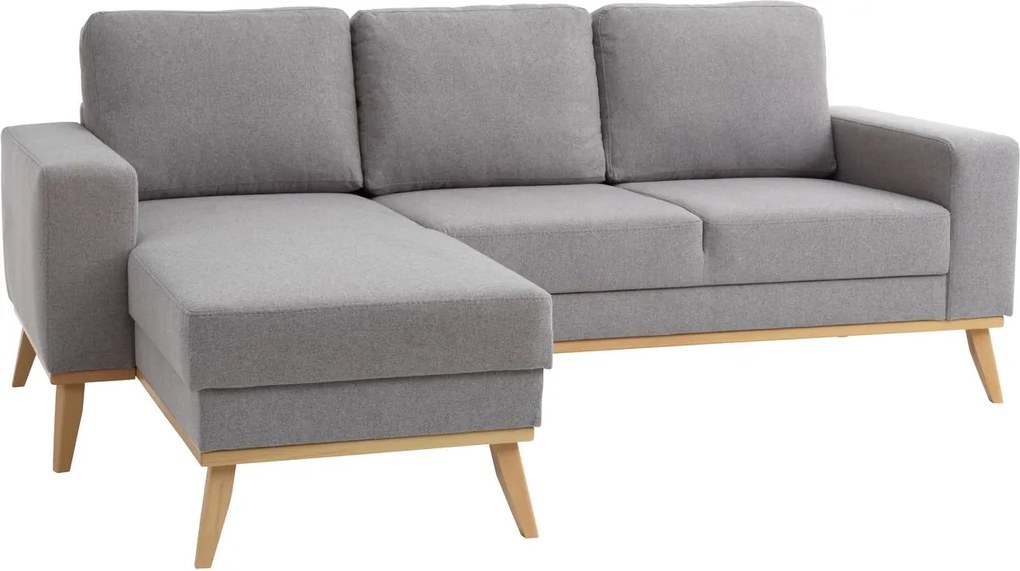 Bank ARENDAL chaise longue licht grijs