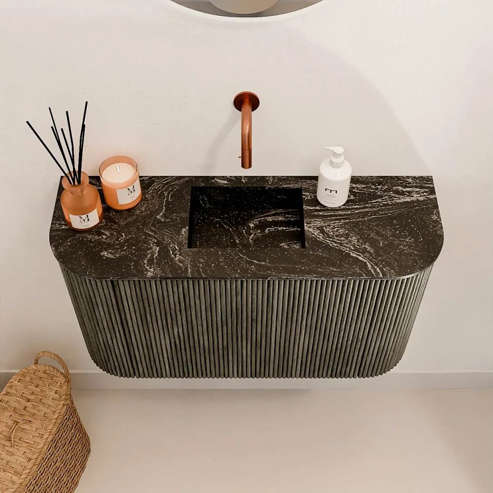 Mondiaz Joya DLux 75cm toiletmeubel ronding links/rechts shadow met wastafel faye midden zonder kraangat lava