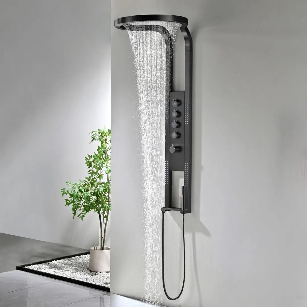 Best Design Nero Future thermostatisch douchepaneel zwart mat