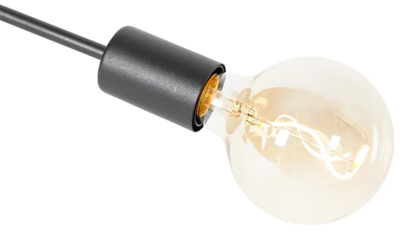 Design plafondlamp zwart 6-lichts - Facile Design E27 Binnenverlichting Lamp