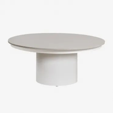 Ronde Tuintafel Ø90 Cm In Gesinterde Steen En Aluminium Anturio Grijs - Sklum