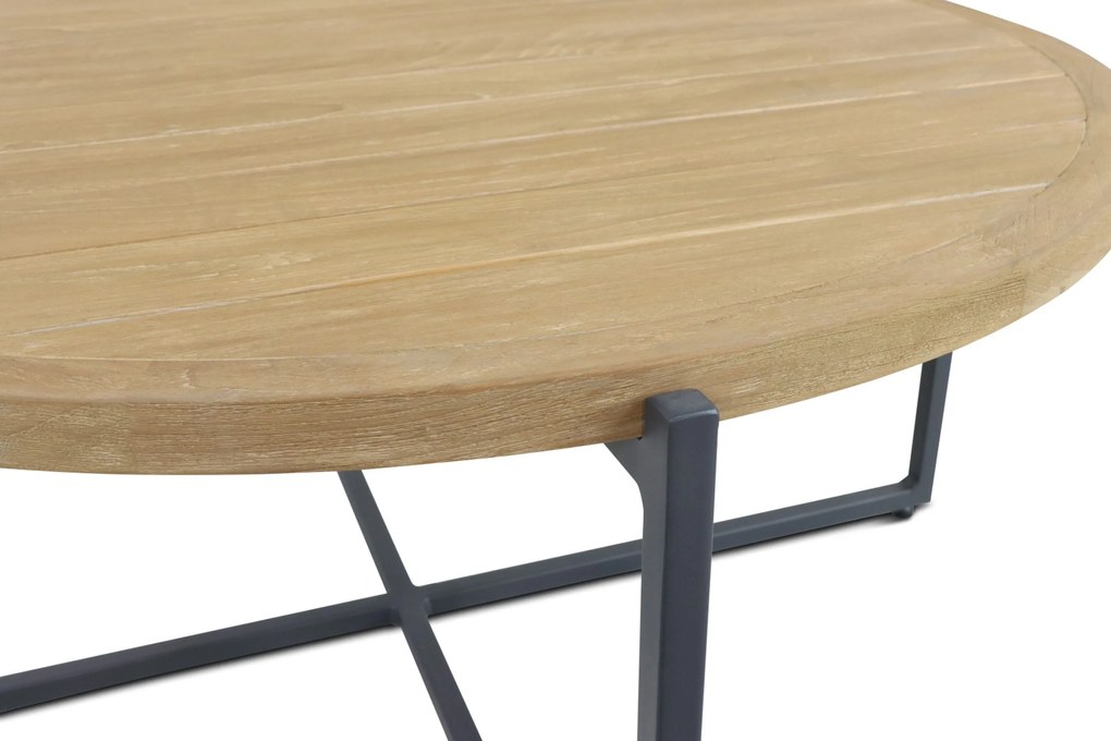 Stoel en Bank Loungeset 5 personen Aluminium/Teak Grijs Apple Bee Condor