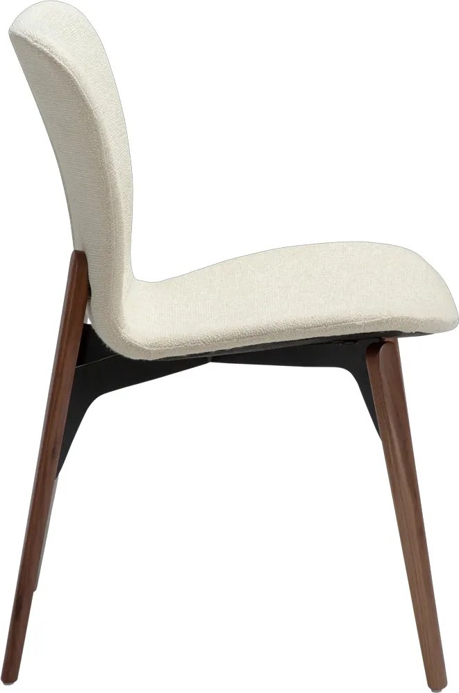 Dan-Form Paragon Design Stoel Almond Shimmer Boucle Met Walnoot