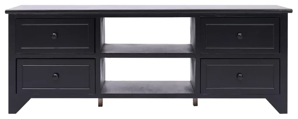 vidaXL Tv-meubel 108x30x40 cm massief paulowniahout zwart