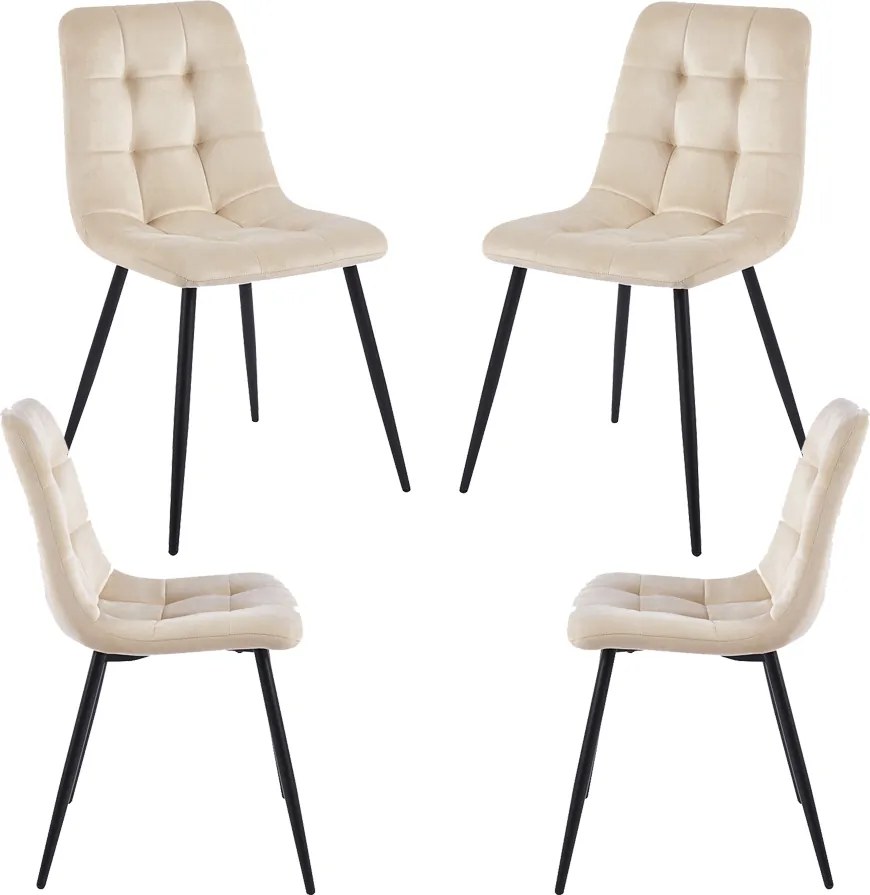 Pack 4 Stuhl Fluwelen Stoelen