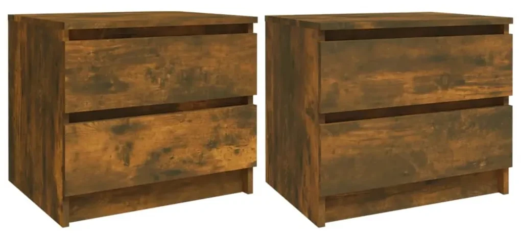 vidaXL Nachtkastjes 2 st 50x39x43,5 cm bewerkt hout gerookt eikenkleur