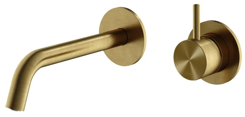 Hotbath Archie afbouwdeel voor inbouw wastafelmengkraan met 18cm uitloop geborsteld messing PVD