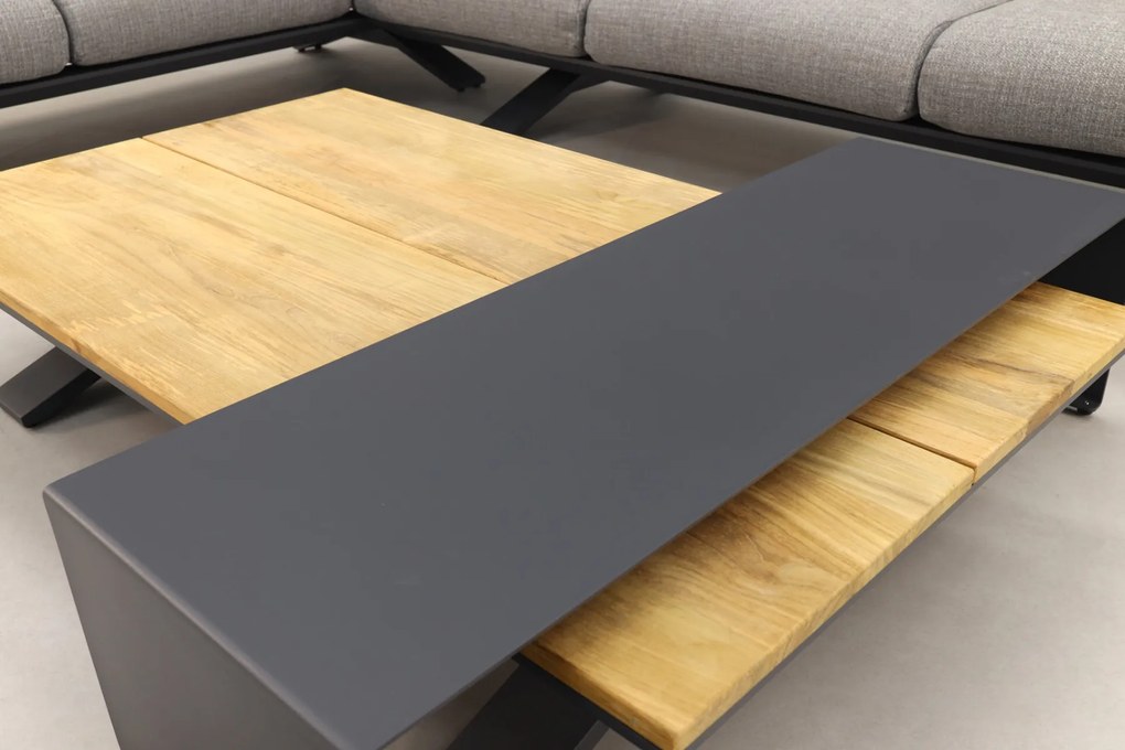 Suns Stockholm loungeset - Antraciet/teak - Light anthracite