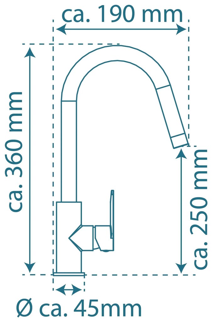 Schutte SWAN ééngreepsmengkraan keuken, chroom
