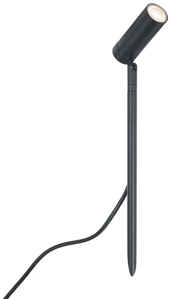 Buitenlamp Prikspot zwart 40cm incl. LED verstelbaar IP65 incl. snoer en stekker - Carl Modern IP65 Buitenverlichting rond