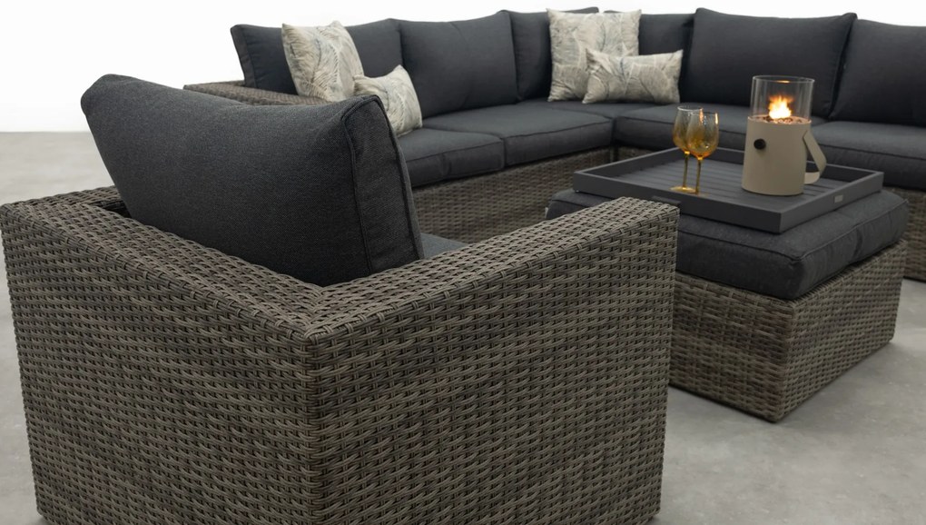 Atlanta wicker loungeset 5-delig – Organic grey - Garden impressions