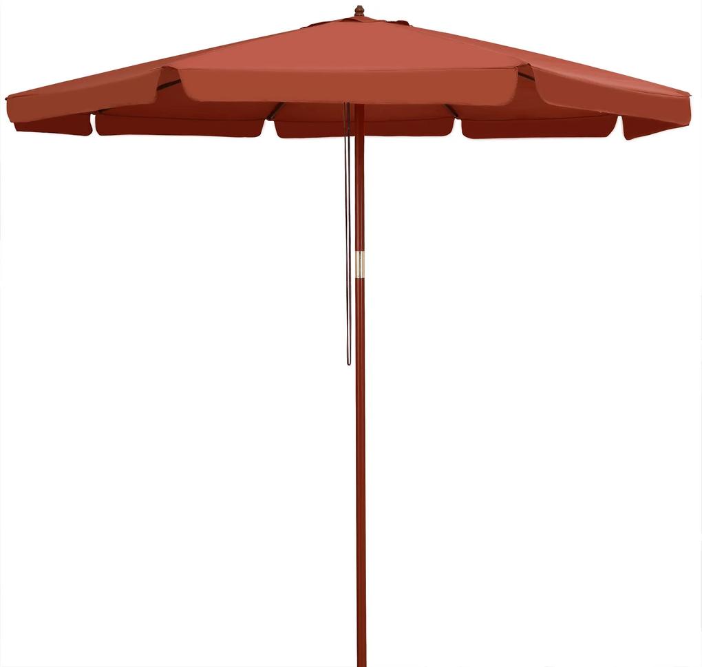 Kingsleeve Parasol Terracotta Hout 330cm UV Bescherming 50+