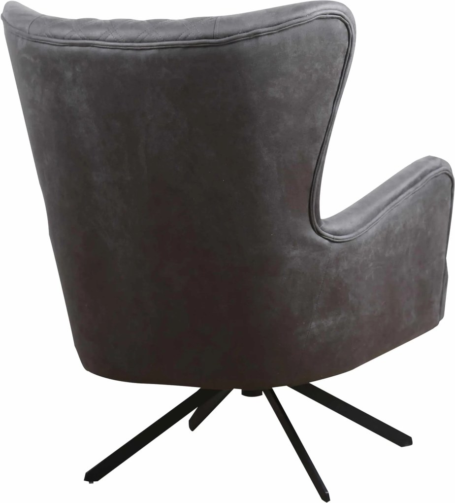 Fauteuil Daley | lederlook Soft antraciet