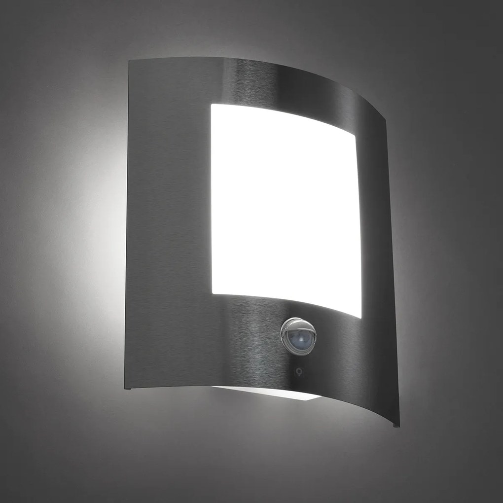 Moderne buitenwandlamp staal bewegingssensor IP44 - Emmerald 1