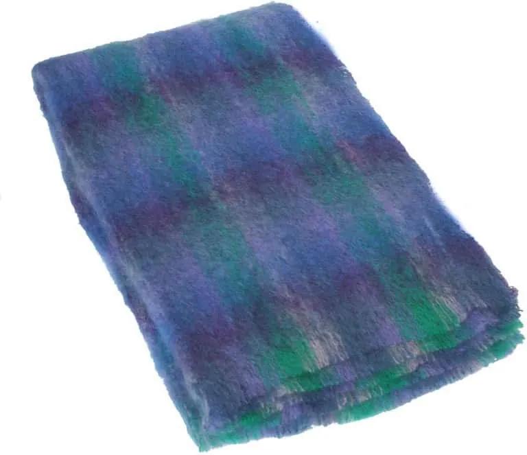 Plaid brushed mohair: paars, lila, groen