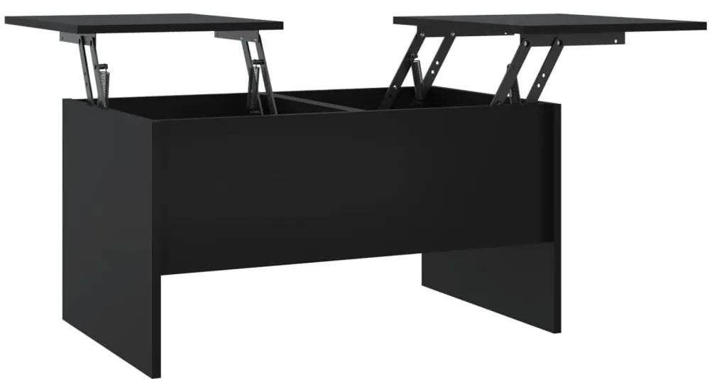 vidaXL Salontafel 80x50x42,5 cm bewerkt hout zwart