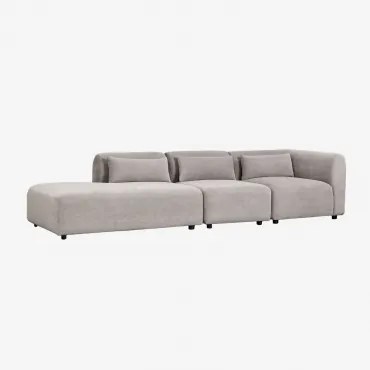 3-delige Modulaire Hoekbank Met Linker Divan Fogler Corduroy Licht Taupegrijs - Sklum