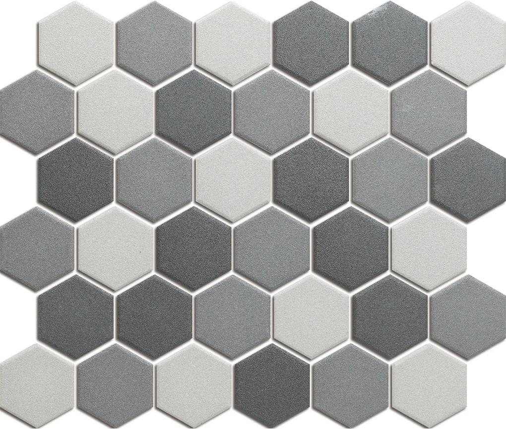 Mozaiek London Hexagon Donker Grijs mix 5,1x5,9