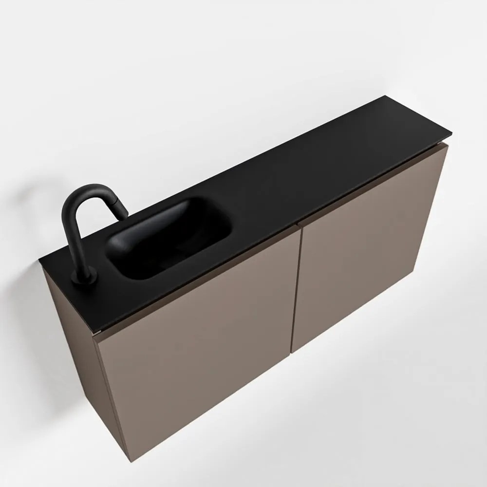 Mondiaz Ture 100cm toiletmeubel smoke met wastafel urban links 1 kraangat