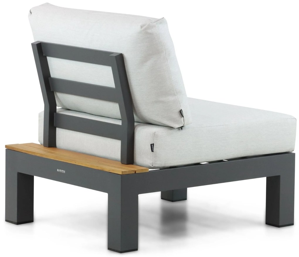 Loungeset 6 personen Aluminium/Teak Grijs Lifestyle Garden Furniture Vittoria
