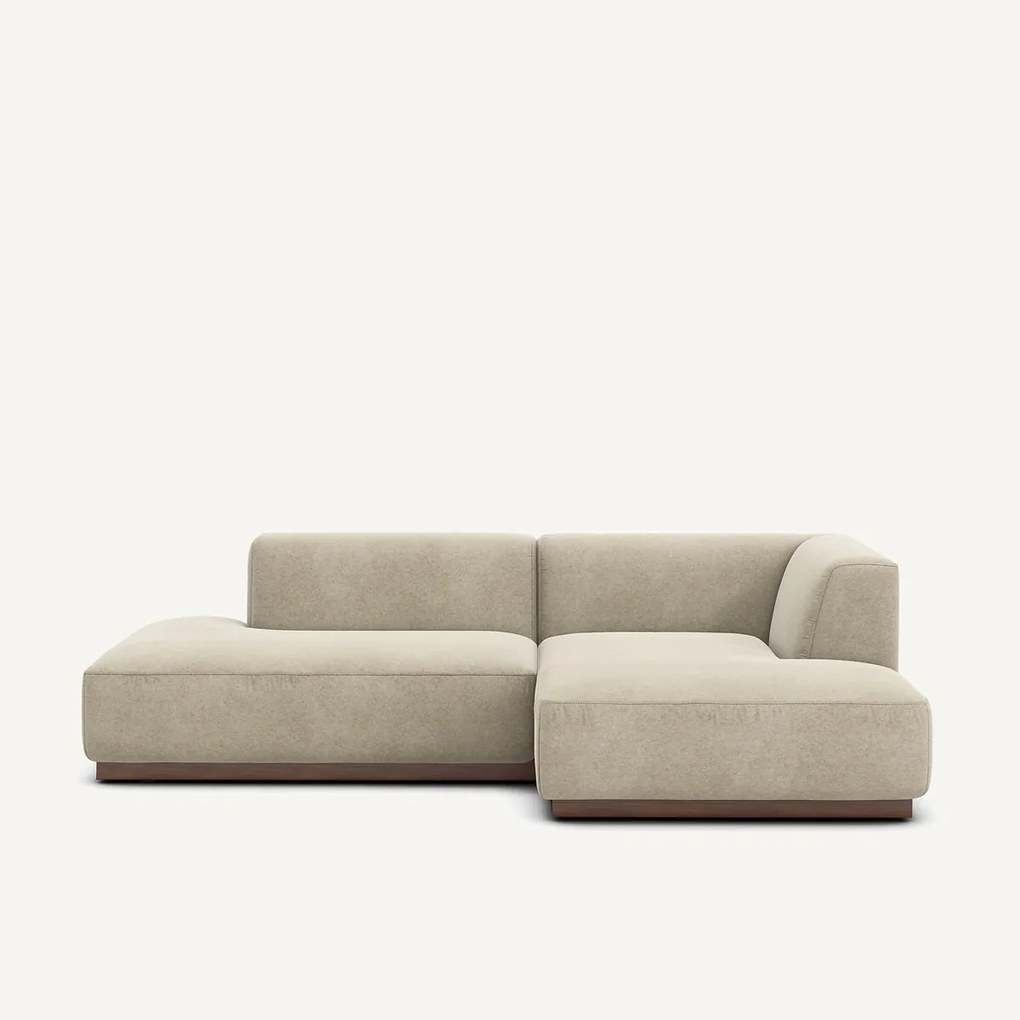 Rechte hoekbank in linnen fluweel, JACOPO