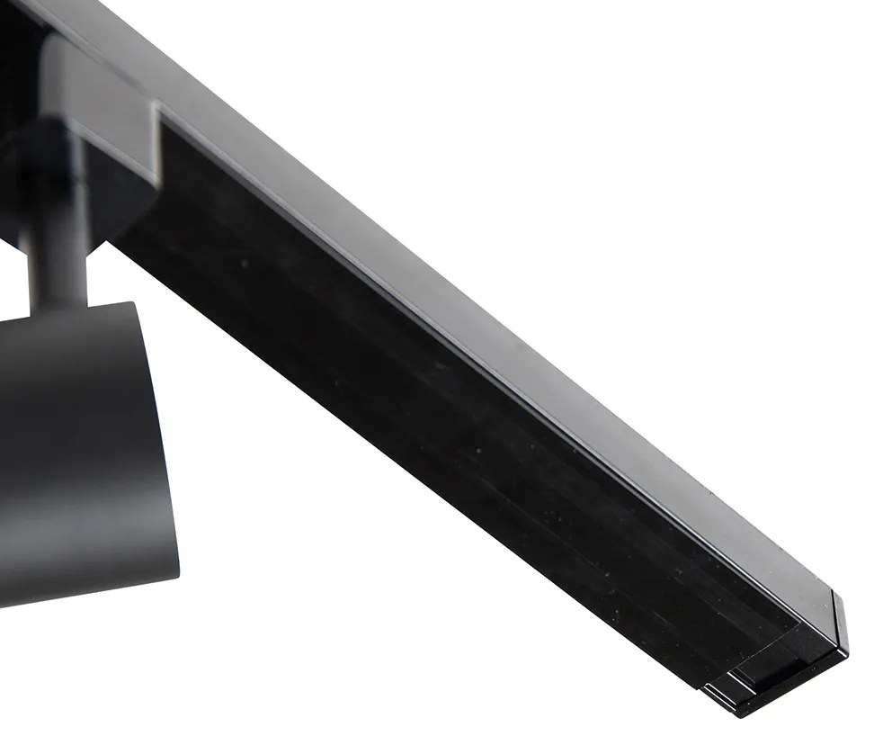 1-fase railsysteem zwart met 4 spots en I voeding rond - Jeana