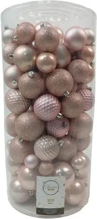 Kerstballen Mix 100 st. - Blush pink