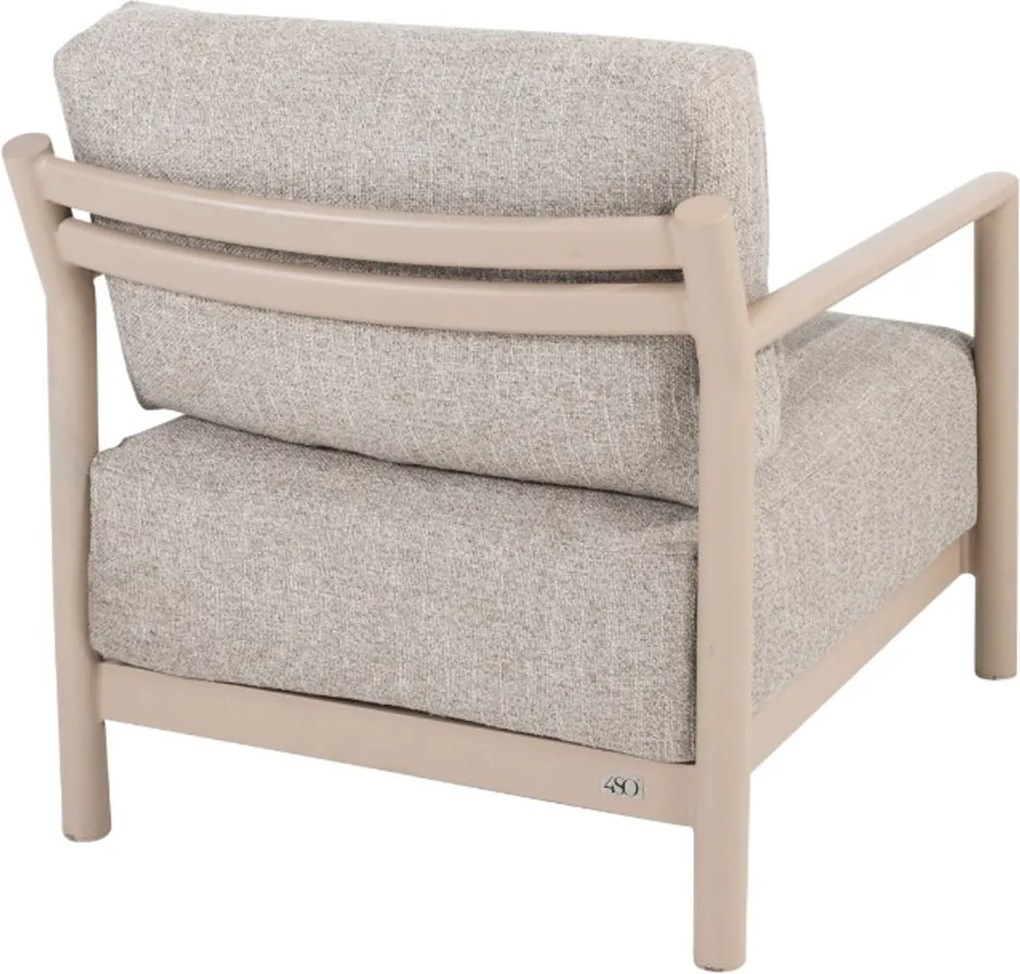 Seasons Mykonos Living Chair Latte With Cushions Aluminium Taupe