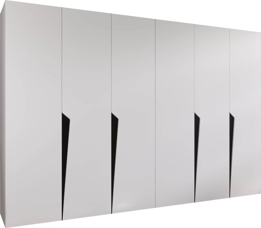 Kledingkast Hartford 607, Zwart, Wit, 202x300x52cm, 210.5 kg, Kledingkast deuren: Met scharnieren