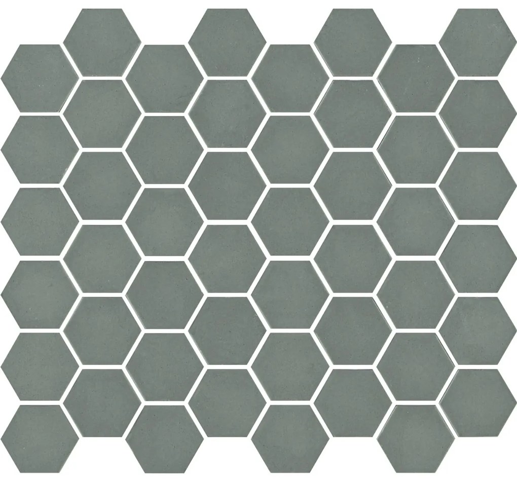 The Mosaic Factory Valencia hexagon glasmozaïek tegels 28x33 mat khaki