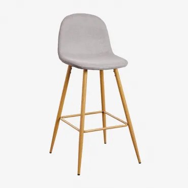 Verpakking Van 2 Glamm Hoge Krukken Grijs – Beton & ↑75 Cm & Natuurlijk Hout - Sklum
