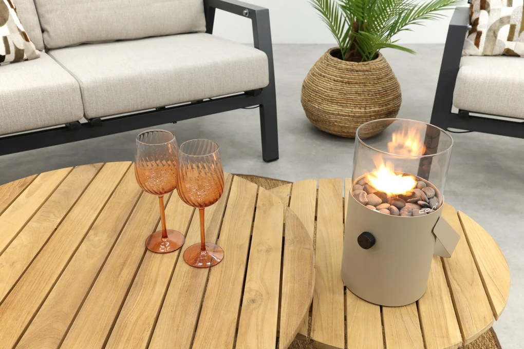 Lagos/Mindo stoel-bank loungeset 5-delig verstelbaar - Antraciet