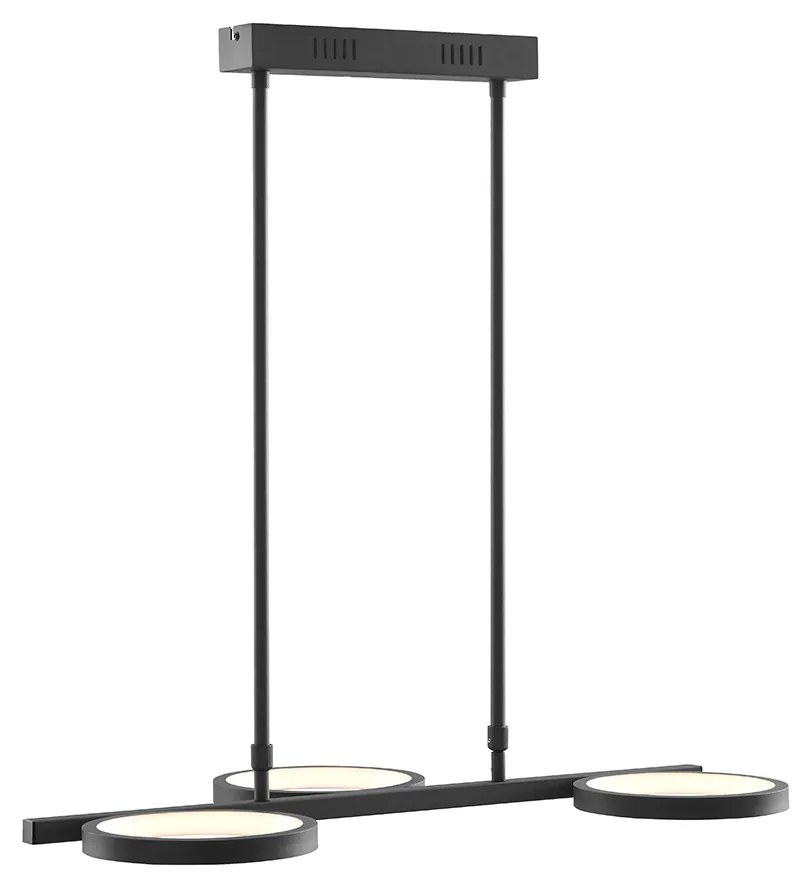 Moderne hanglamp zwart incl. LED 3-staps dimbaar 3-lichts - Vivé