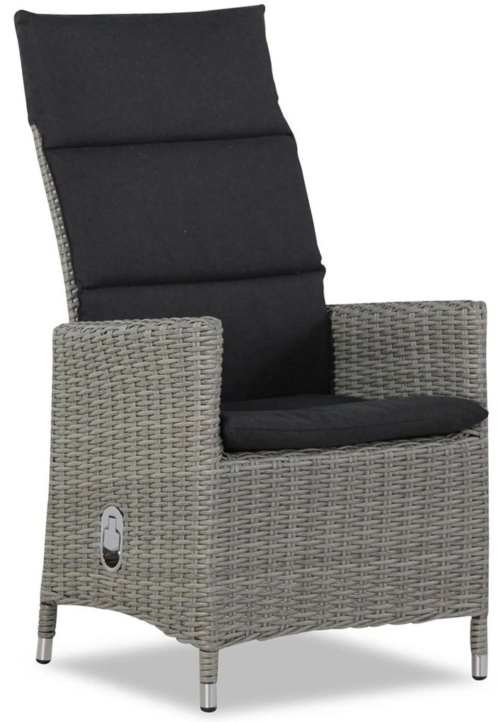 Verstelbare Tuinstoel Wicker Grijs-antraciet Garden Collections Madera