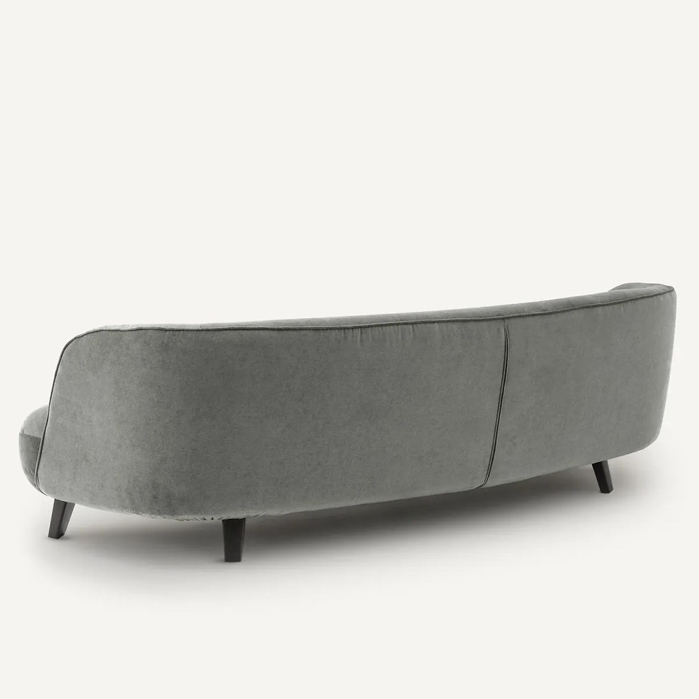 5-zits bank in stonewashed fluweel, Rosebury ontwerp Emmanuel Gallina