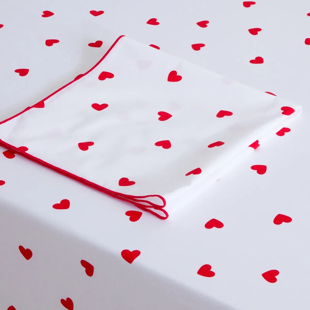 Katoenen tafelkleed, hartenprint, SCACCO