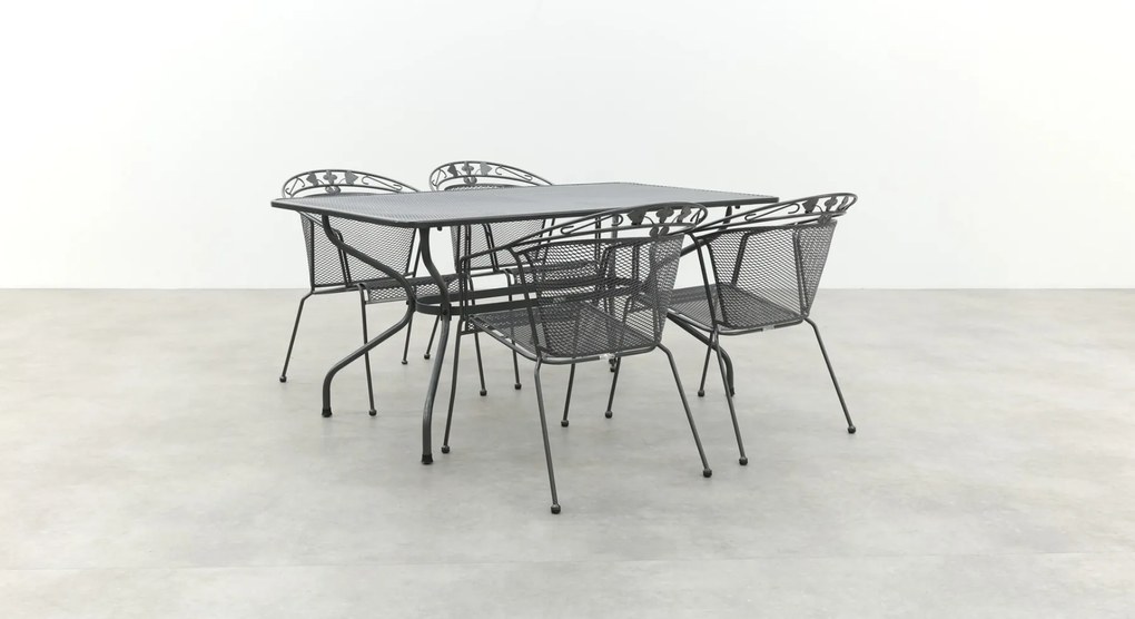 Royal Garden Elegance stapelbare tuinset strekmetaal 160x90 cm.