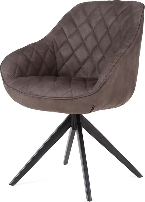Eetkamerstoel - Neil - met draaivoet - lederlook Toronto antraciet
