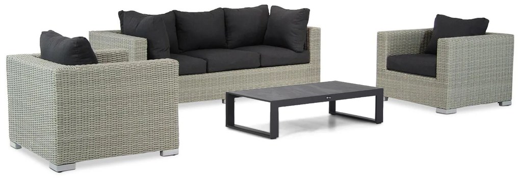 Stoel en Bank Loungeset 5 personen Wicker Grijs  Garden Collections Toronto/Zaga