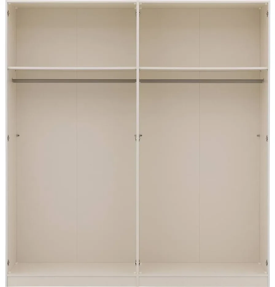 Goossens Kledingkast Easy Storage Ddk, Kledingkast 203 cm breed, 220 cm hoog, 4x glas draaideur